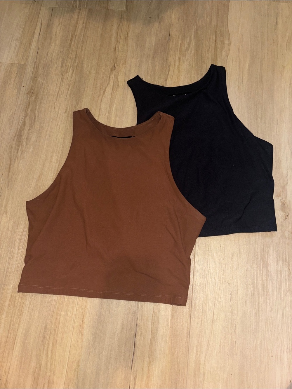 Women’s Tank Crop Top - Brown and Black